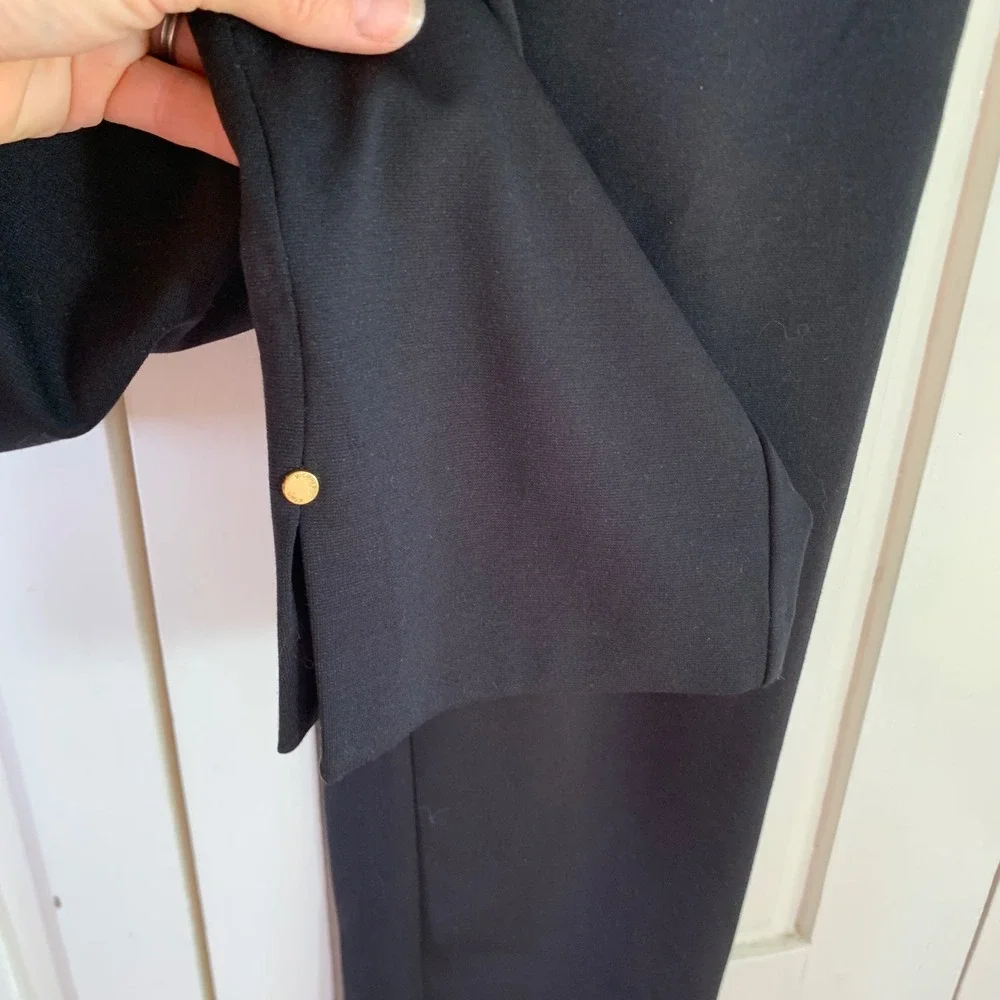 Michael Kors Women Black Ankle Dress Pants Gold Hardware Stretch Size 6 Nautical